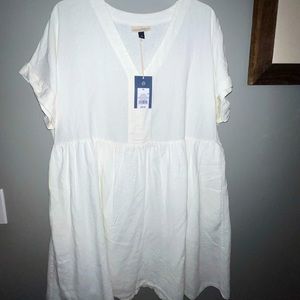 White babydoll style linen dress XL Universal Threads